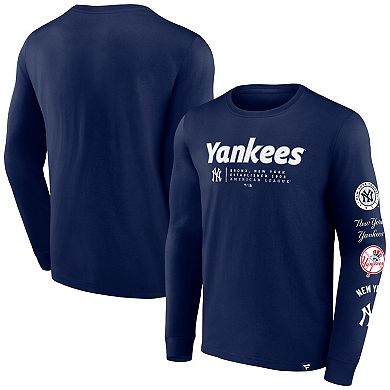 Men's Fanatics Branded Navy New York Yankees Strike the Goal Long Sleeve T-Shirt