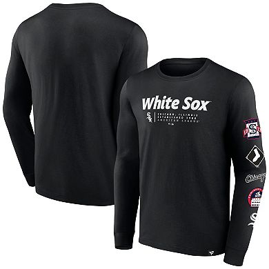 Men's Fanatics Branded Black Chicago White Sox Strike the Goal Long Sleeve T-Shirt