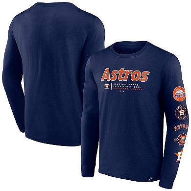 Men's Fanatics Branded Navy Houston Astros Strike the Goal Long Sleeve T-Shirt