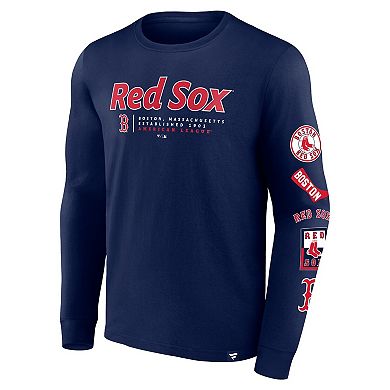 Men's Fanatics Branded Navy Boston Red Sox Strike the Goal Long Sleeve T-Shirt