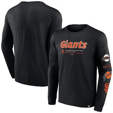 Men's Fanatics Branded Black San Francisco Giants Strike the Goal Long Sleeve T-Shirt