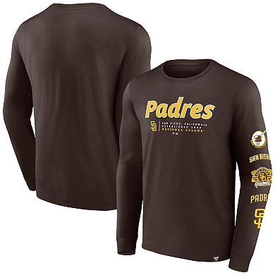 Men's Fanatics Branded Brown San Diego Padres Strike the Goal Long Sleeve T-Shirt