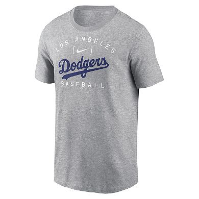 Men's Nike Heather Gray Los Angeles Dodgers Home Team Athletic Arch T-Shirt