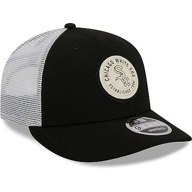 Men's New Era Black Chicago White Sox Circle Trucker Low Profile 9FIFTY Snapback Hat