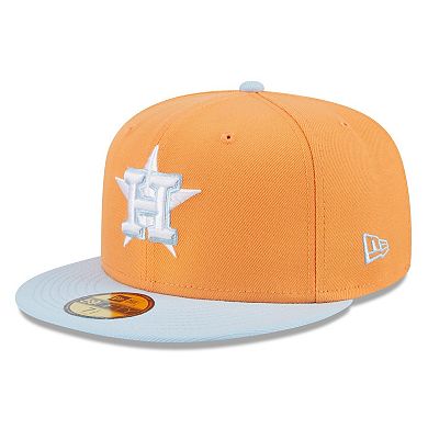 Men's New Era Orange/Light Blue Houston Astros Spring Color Basic Two-Tone 59FIFTY Fitted Hat