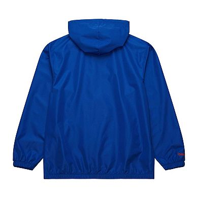 Men's Mitchell & Ness Royal New York Mets Cooperstown Collection Vintage Logo Full-Zip Hoodie Windbreaker Jacket