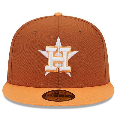 Men's New Era Brown/Orange Houston Astros Spring Color Basic Two-Tone 59FIFTY Fitted Hat