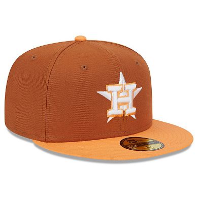 Men's New Era Brown/Orange Houston Astros Spring Color Basic Two-Tone 59FIFTY Fitted Hat