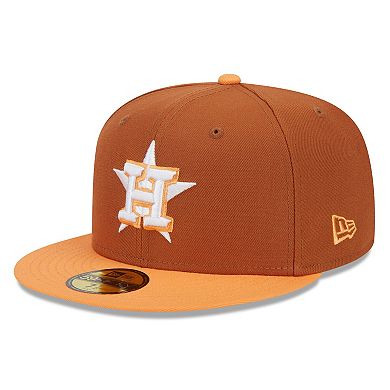 Men's New Era Brown/Orange Houston Astros Spring Color Basic Two-Tone 59FIFTY Fitted Hat