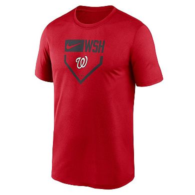 Men's Nike Red Washington Nationals Home Plate Icon Legend Performance T-Shirt