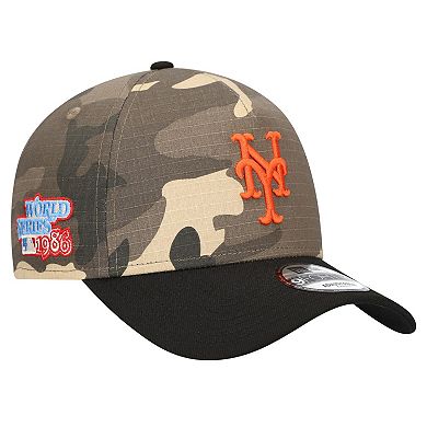 Men's New Era New York Mets Camo Crown A-Frame 9FORTY Adjustable Hat