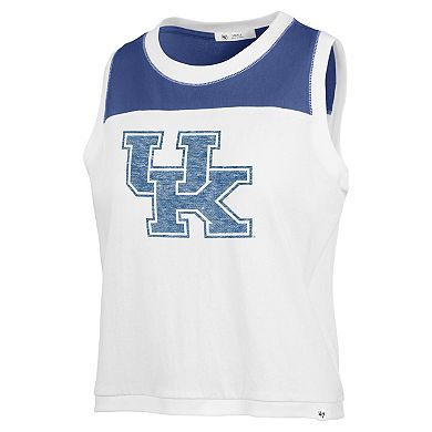 Women's '47 White Kentucky Wildcats Premier Zoey Waist Length Tank Top