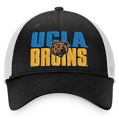 Men's Top of the World Black/White UCLA Bruins Stockpile Trucker Snapback Hat