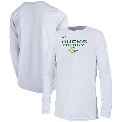 Youth Nike  White Oregon Ducks 2024 On-Court Bench Energy T-Shirt