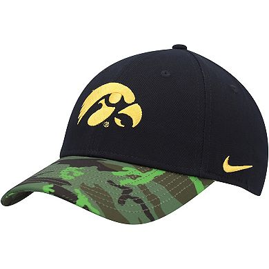 Men's Nike Black/Camo Iowa Hawkeyes Veterans Day 2Tone Legacy91 Adjustable Hat