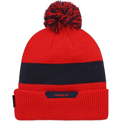 Men's Nike Red Ole Miss Rebels Sideline Team Cuffed Knit Hat with Pom