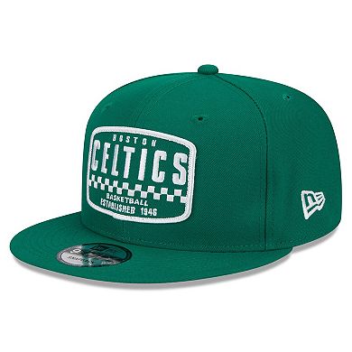 Men's New Era Kelly Green Boston Celtics  Rally Drive Finish Line Patch 9FIFTY Snapback Hat