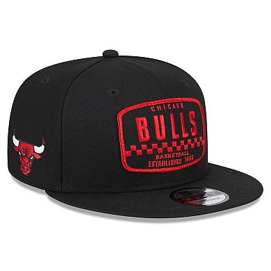 Men's New Era Black Chicago Bulls  Rally Drive Finish Line Patch 9FIFTY Snapback Hat