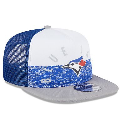 Men's New Era White/Gray Toronto Blue Jays Team Foam Front A-Frame Trucker 9FIFTY Snapback Hat