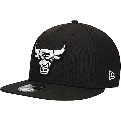 Men's New Era Black Chicago Bulls Chainstitch 9FIFTY Snapback Hat