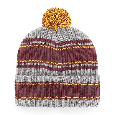 Men's '47 Gray Minnesota Golden Gophers Rexford Cuffed Knit Hat with Pom