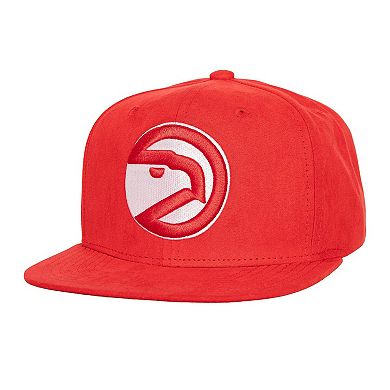 Men's Mitchell & Ness Red Atlanta Hawks Sweet Suede Snapback Hat