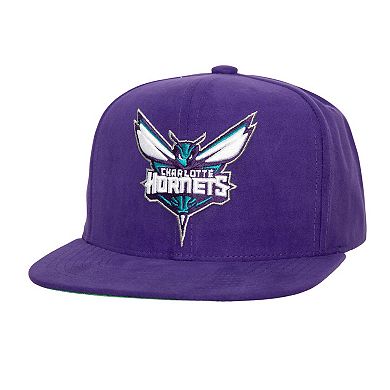Men's Mitchell & Ness Purple Charlotte Hornets Sweet Suede Snapback Hat