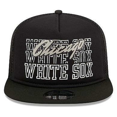 Men's New Era Black Chicago White Sox  Street Team A-Frame Trucker 9FIFTY Snapback Hat