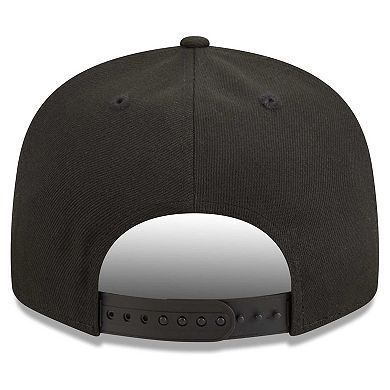 Men's New Era Black Brooklyn Nets Golden Tall Text 9FIFTY Snapback Hat