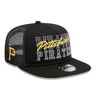 Men's New Era Black Pittsburgh Pirates  Street Team A-Frame Trucker 9FIFTY Snapback Hat