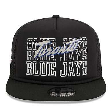 Men's New Era Black Toronto Blue Jays  Street Team A-Frame Trucker 9FIFTY Snapback Hat
