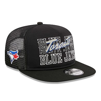 Men's New Era Black Toronto Blue Jays  Street Team A-Frame Trucker 9FIFTY Snapback Hat