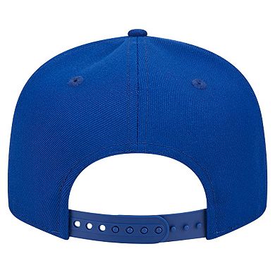 Men's New Era Royal Golden State Warriors Evergreen Script Side Patch 9FIFTY Snapback Hat