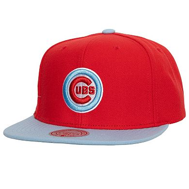 Men's Mitchell & Ness Red/Light Blue Chicago Cubs Hometown Snapback Hat