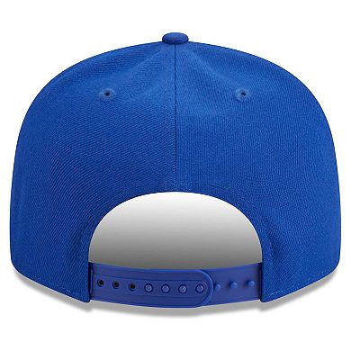 Men's New Era Blue New York Knicks Golden Tall Text 9FIFTY Snapback Hat