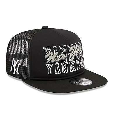 Men's New Era Black New York Yankees  Street Team A-Frame Trucker 9FIFTY Snapback Hat