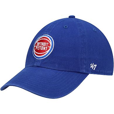 Men's '47 Blue Detroit Pistons Logo Clean Up Adjustable Hat