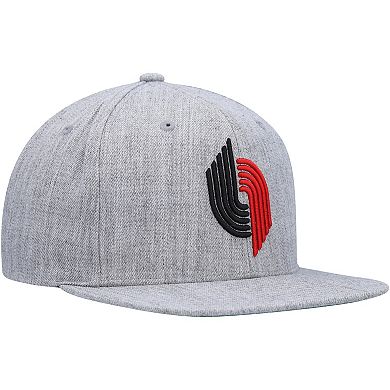 Men's Mitchell & Ness Heather Gray Portland Trail Blazers Hardwood Classics 2.0 Snapback Hat