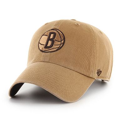 Men's '47 Tan Brooklyn Nets Ballpark Clean Up Adjustable Hat