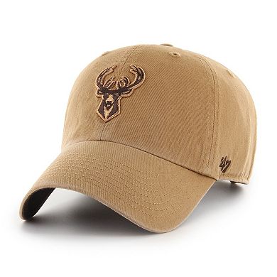 Men's '47 Tan Milwaukee Bucks Ballpark Clean Up Adjustable Hat