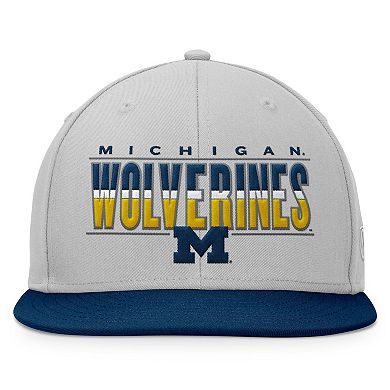 Men's Top of the World Gray Michigan Wolverines Hudson Snapback Hat