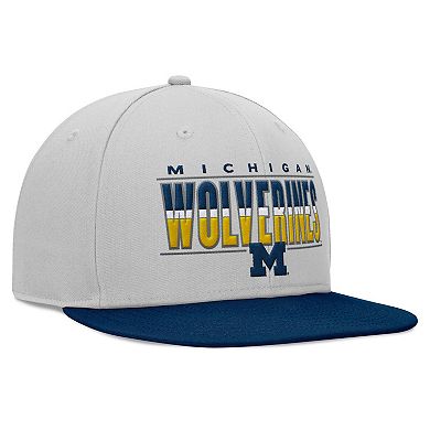 Men's Top of the World Gray Michigan Wolverines Hudson Snapback Hat