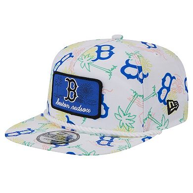 Men's New Era White Boston Red Sox Islander Golfer Snapback Hat