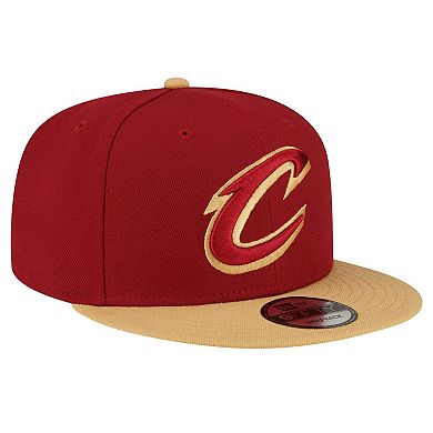 Men's New Era Wine/Gold Cleveland Cavaliers Official Team Color 2Tone 9FIFTY Snapback Hat