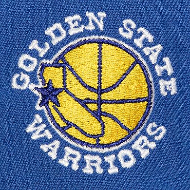 Men's Mitchell & Ness White/Royal Golden State Warriors Retro Sport Color Block Script Snapback Hat