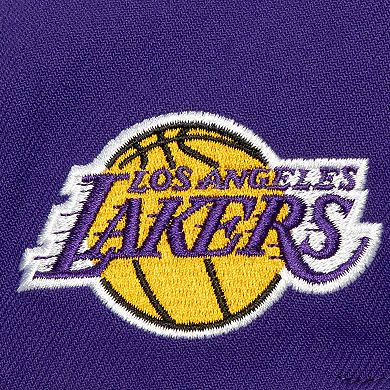 Men's Mitchell & Ness White/Purple Los Angeles Lakers Retro Sport Color Block Script Snapback Hat