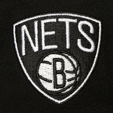 Men's Mitchell & Ness White/Black Brooklyn Nets Retro Sport Color Block Script Snapback Hat