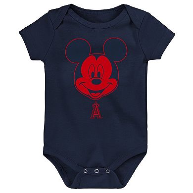 Newborn & Infant Mickey Mouse Los Angeles Angels Three-Pack Winning Team Bodysuit Set