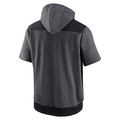 Men's Nike Heathered Charcoal/Black St. Louis Cardinals Authentic Collection Dry Flux Performance Quarter-Zip Short Sleeve Hoodie