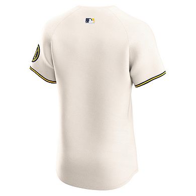 Men's Nike Cream Milwaukee Brewers Home Elite Jersey